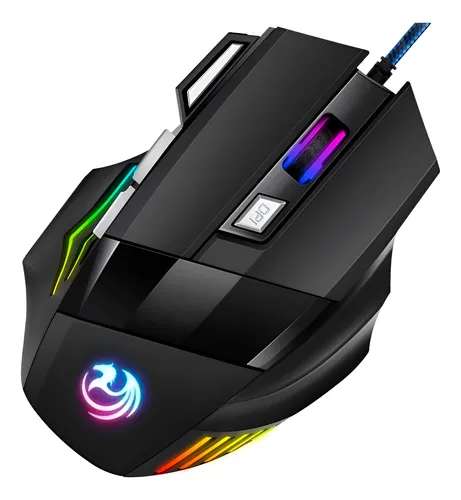 Mouse Gamer Para Jogo 3.200 Dpi Óptico Com Luzes Led Rgb Usb