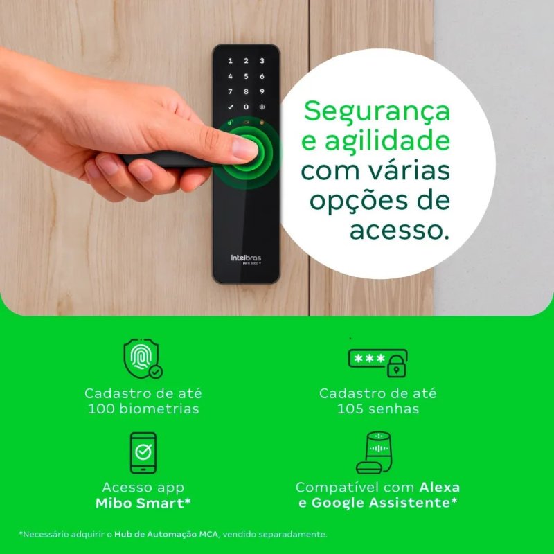 Fechadura Inteligente Embutir Maçaneta MFR 3000 V Intelbras
