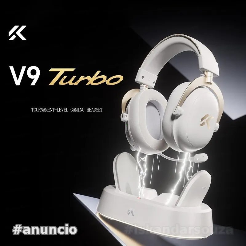 Mchose V9 Turbo Headset Sem Fio, Drivers 60mm, 2000mAh, 309g