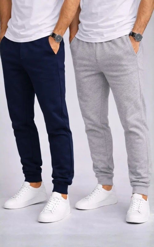 Kit 2 Calça Moletom Masculino Jogger Slim Punho
