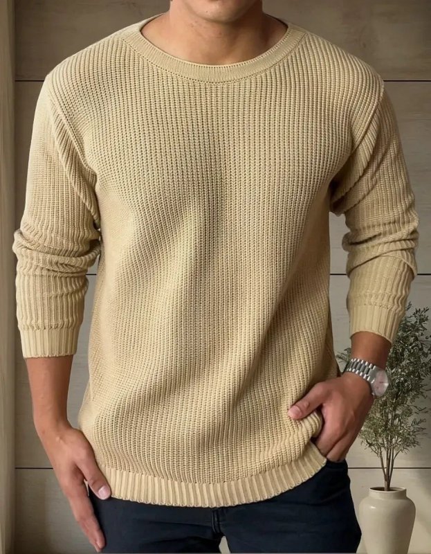Suéter Masculino Lã Tricot Blusa De Frio Social Manga Longa