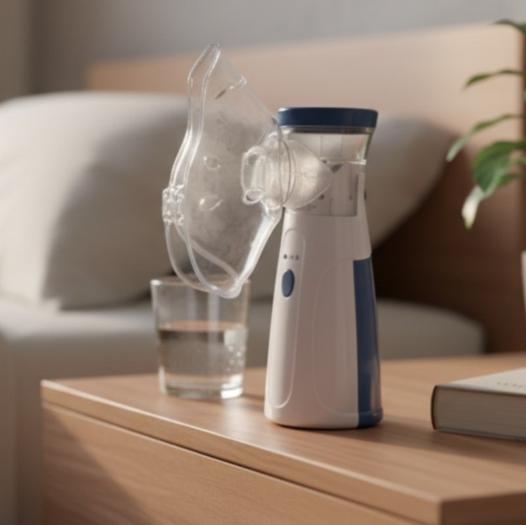 Nebulizador Portátil Bahrein Usb Pilha Cor Azul Silencioso