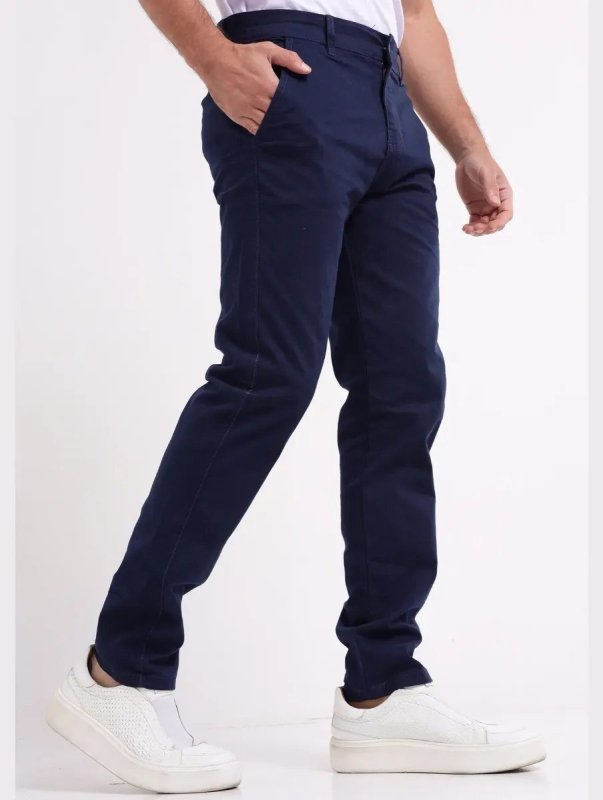 Calça Masculina Alfaiataria Sarja Social Sport Fino Slim