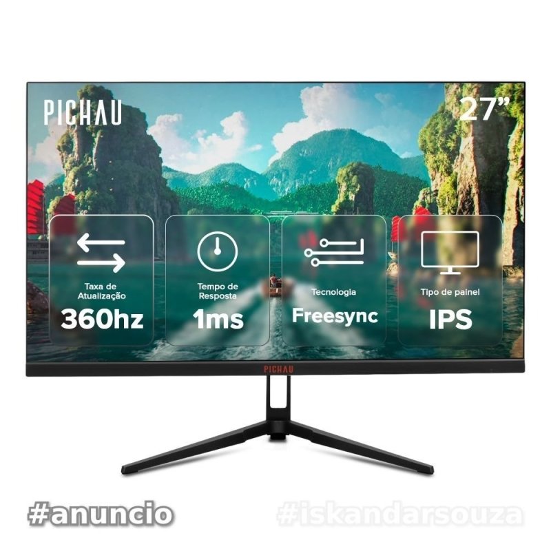 Monitor Gamer Pichau Nexus S362, 27 Pol, IPS, FHD, 1ms, 360Hz, FreeSync, HDMI/DP, PG-NXS362-BL01