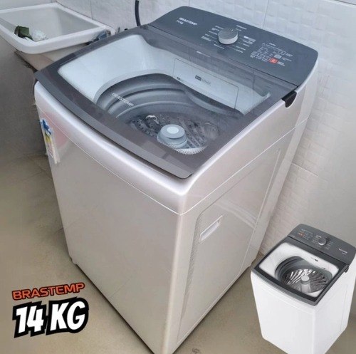 Máquina de Lavar Branca 14kg Brastemp com Smart Sensor e Lavagem Rápida - BWJ14AB