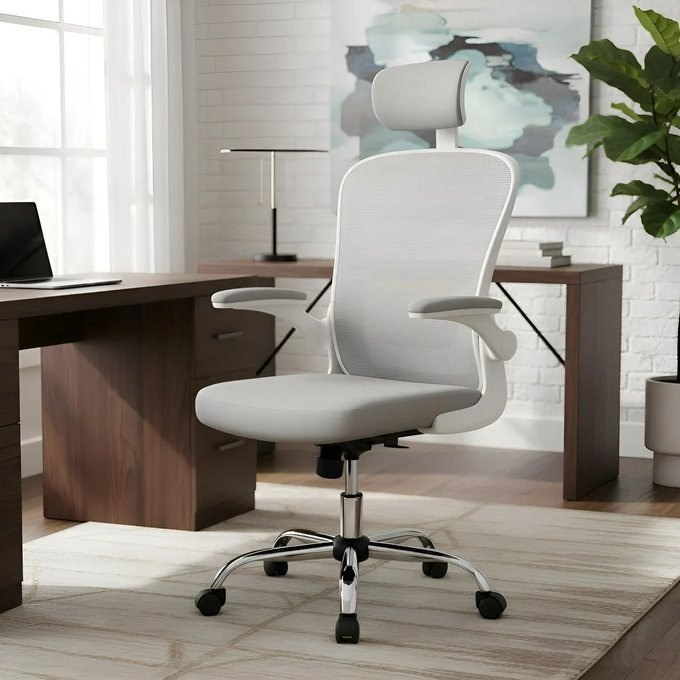 Cadeira De Escritório Ergonômica Giratória Boston G100 Com Estofado Mesh Luvinco Com Ajuste Lombar