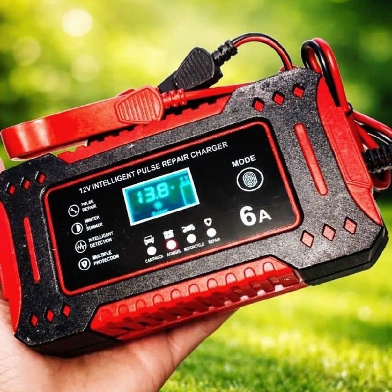 Carregador Inteligente De Bateria Automotiva Portátil 12v 6a