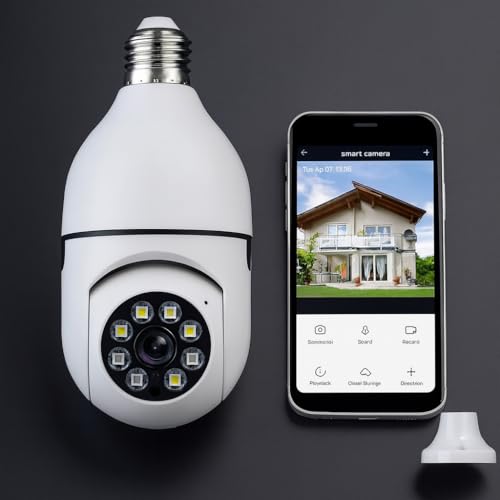 Câmera Segurança IP Lâmpada WiFi Full HD 1080p com Visão Noturna Infravermelho