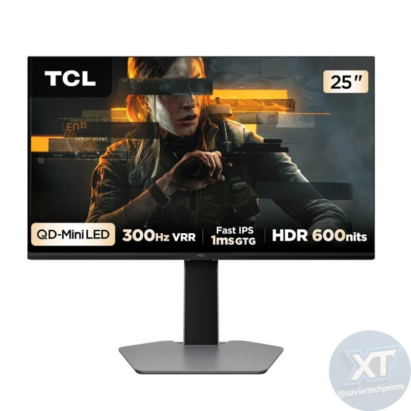 Monitor Gamer TCL 25 Polegadas QLED Mini LED Full HD G64 300Hz 1ms