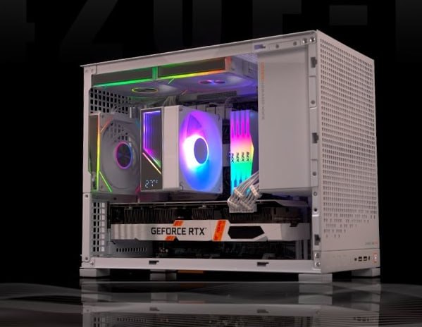 Air cooler Jungle Leopard KF420 Digital ARGB Preto/Branco com 4 Heat Pipes, Display Digital de Temperatura 120mm