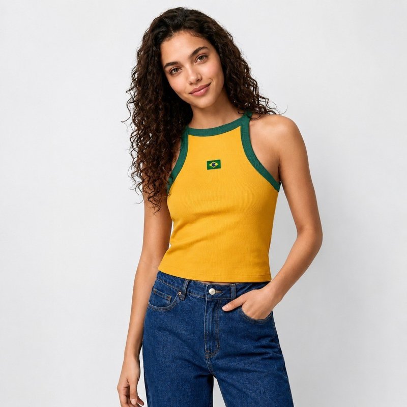 Regata Halter Neck Hering Com Patch Drop Brasil