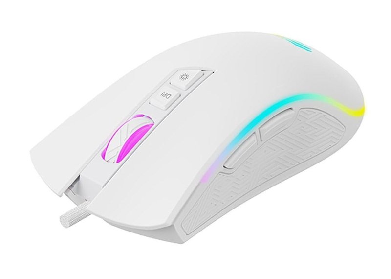Mouse Gamer Havit MS1034 White, USB, RGB, 7 Botões