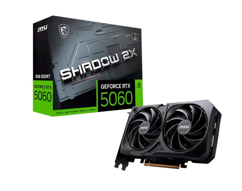 Placa De Vídeo MSI RTX 5060 Shadow 2x Oc, 8GB, GDDR7
