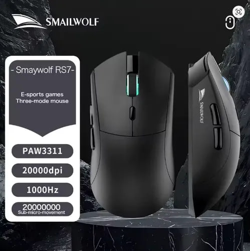 Mouse Gamer Sem Fio SMAILWOLF RS7, Sensor PAW3311