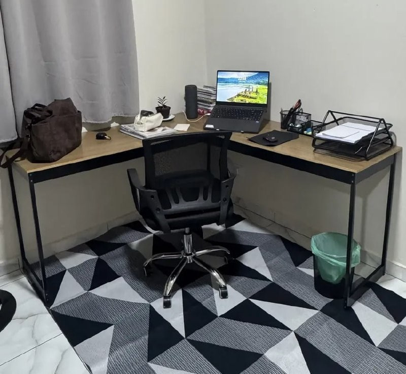 Mesa Em L Industrial Escrivaninha De Canto Nórdico Vintage Ferro E Madeira 150x74x45