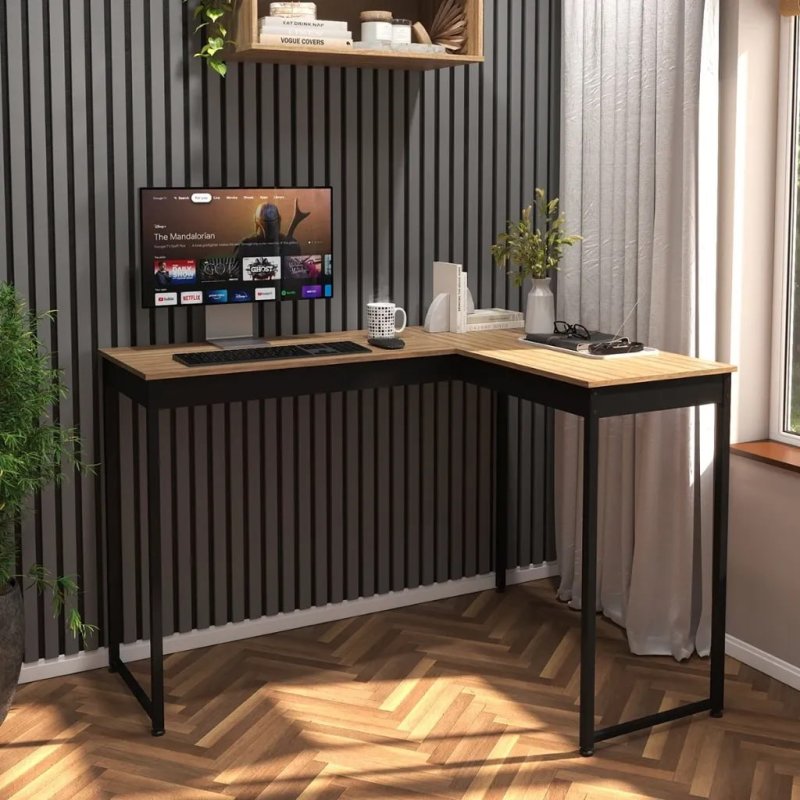 Mesa L De Canto Para Estudo Retro Design Nórdico Mod: Pier