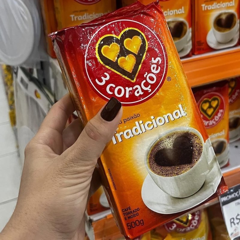 Café 3 Corações Torrado e Moído Tradicional à Vácuo 500g