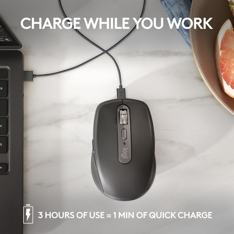 Logitech MX Anywhere 3S - Mouse Sem Fio Compacto, Clique Silencioso, Botões Programáveis - Grafite