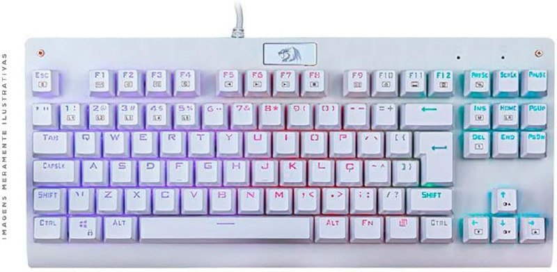 Redragon Dark Avenger RGB K568W - Switch Vermelho - Lunar White