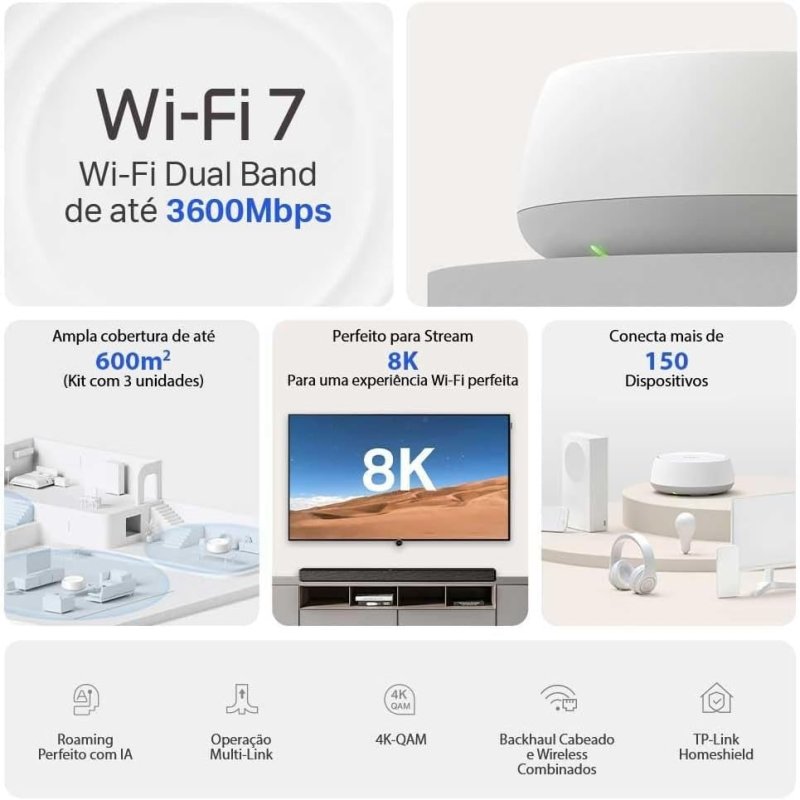 TP-Link Deco BE22 (3 un.) Wi-Fi 7 Mesh BE3600