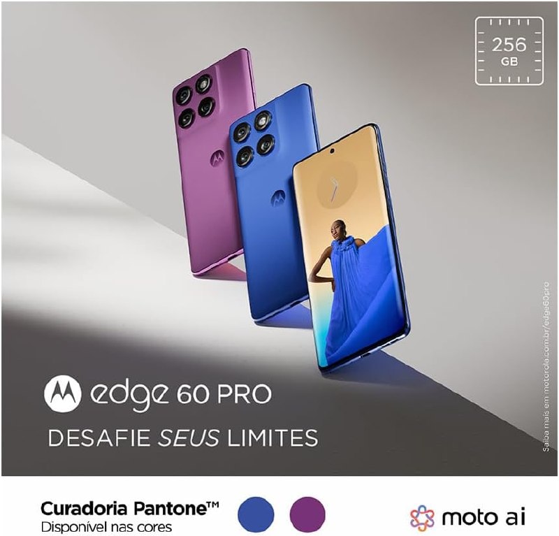 Motorola Edge 60 PRO 5G - 256GB 24GB RAM - Câmera 50MP Sony - Azul Marinho
