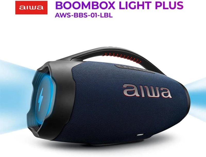 Caixa de Som Aiwa Boombox Plus BBS-01-LBL 200W - 30H de Bateria - IP66 RGB