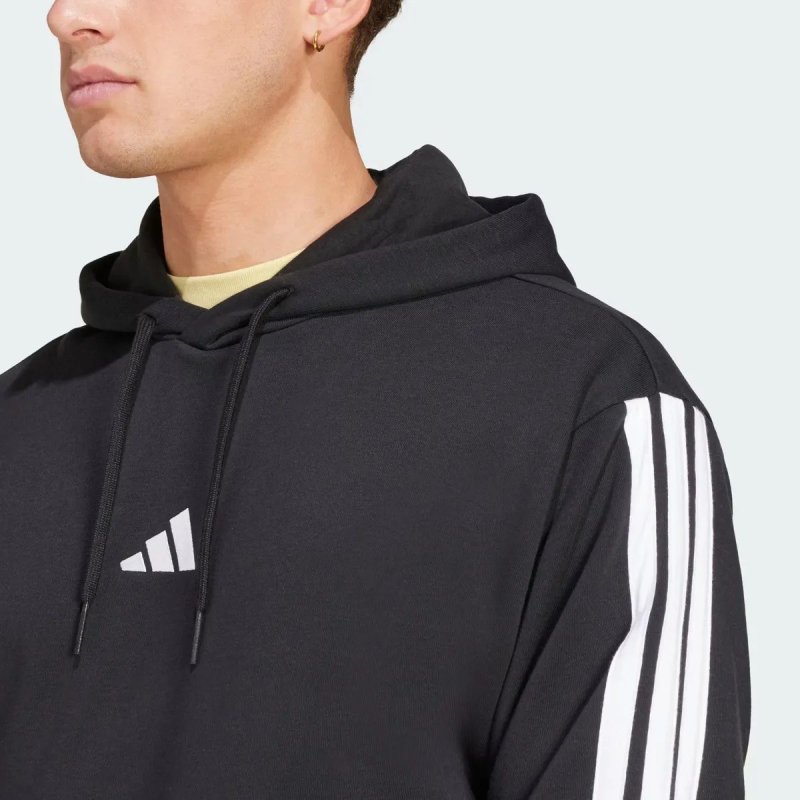 Moletom adidas Essentials 3 Stripes Com Capuz Preto
