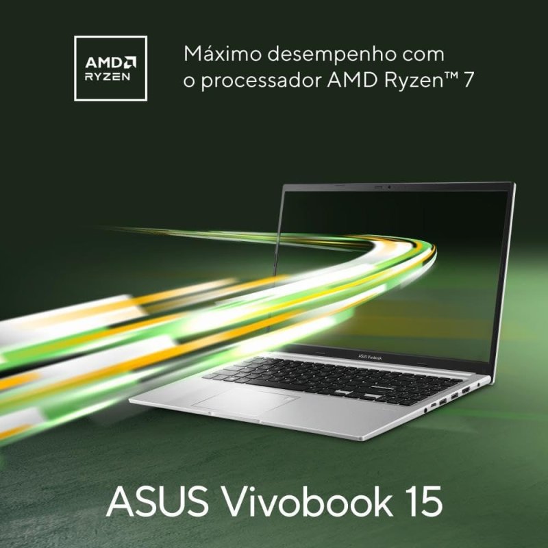 ASUS Vivobook 15 M1502YA Ryzen 7 5825U 512GB 8GB RAM - Tela 15,6" FHD - Cool Silver