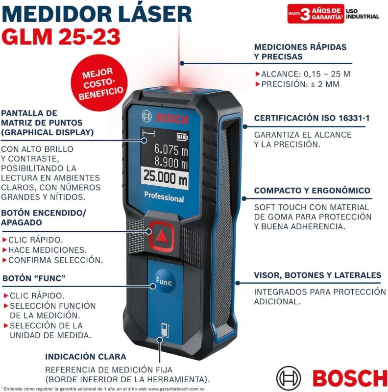 Bosch Trena Laser GLM 25-23 - Alcance 25m