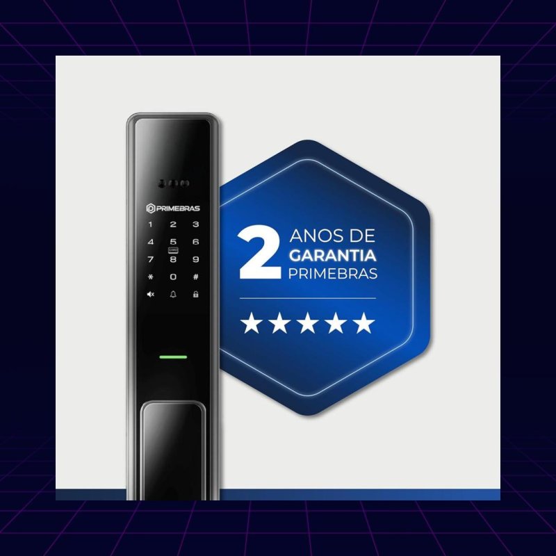 Fechadura Digital Com Reconhecimento Facial Wi-Fi Primebras Zurich (P7002)