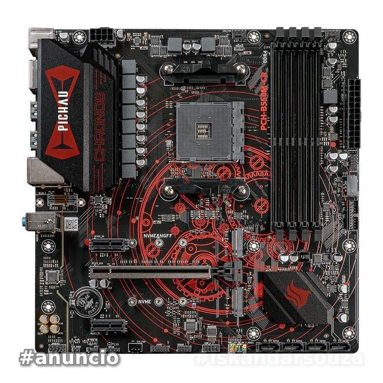 Placa Mãe Pichau Chronos B550M-CR, DDR4, Socket AMD AM4, M-ATX, Chipset AMD B550, PCH-B550M-CR