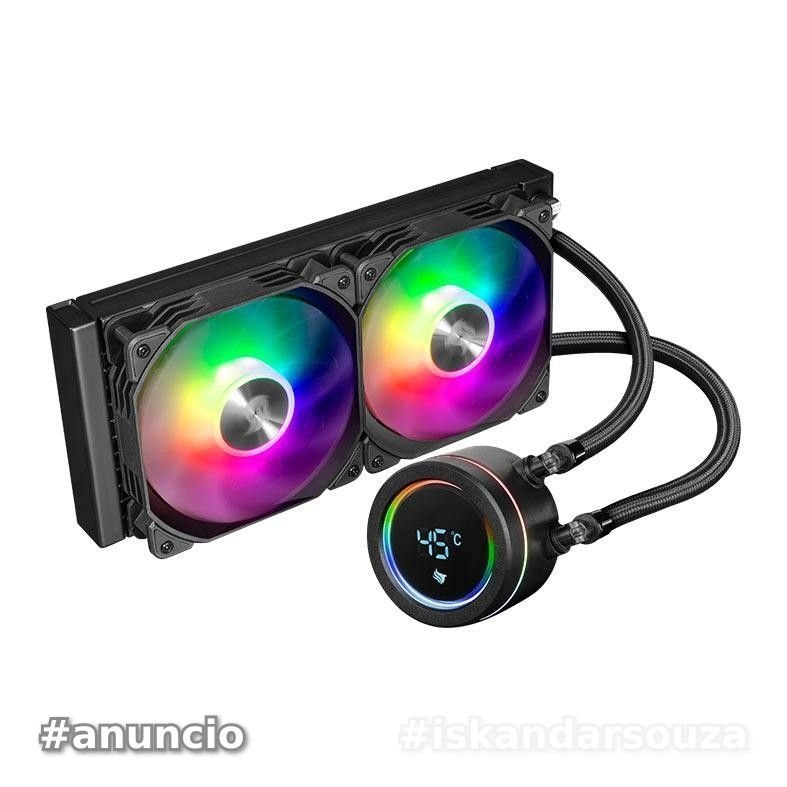 Water Cooler Pichau Aqua 240X, ARGB, 240mm, Preto, PCH-AQA240X-BK01