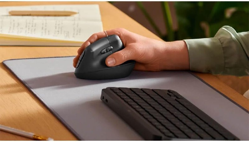 Logitech Lift Vertical - Design Ergonômico - Cliques Silenciosos - Bluetooth/USB - Grafite
