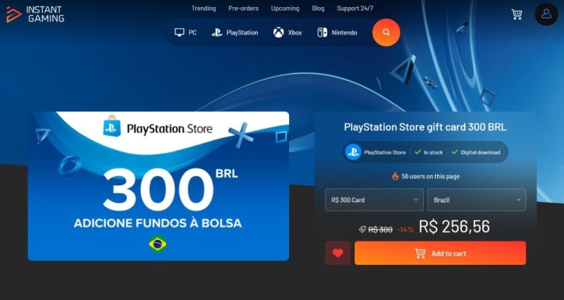 PlayStation Store gift card 300 BRL (Digital)