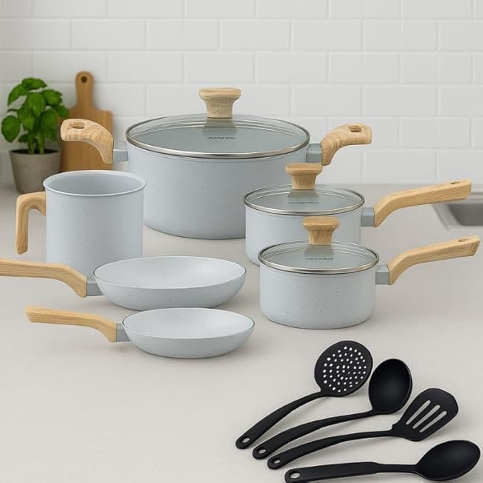 Jogo De Panelas Pratic Cook Grafite Indução Mimo Style Cerâmica 10 Peças