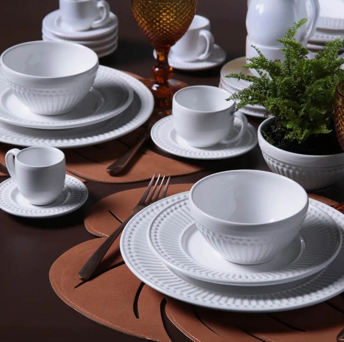 Aparelho de Jantar 20 Peças Roma Branco