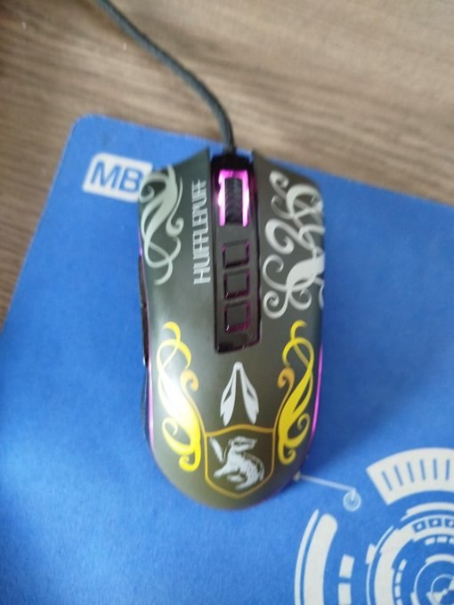 Mouse Gamer Redragon Harry Potter Cobra RGB Special Edition Lufa-Lufa Preto e Amarelo PMW3327 12400DPI HP-711H