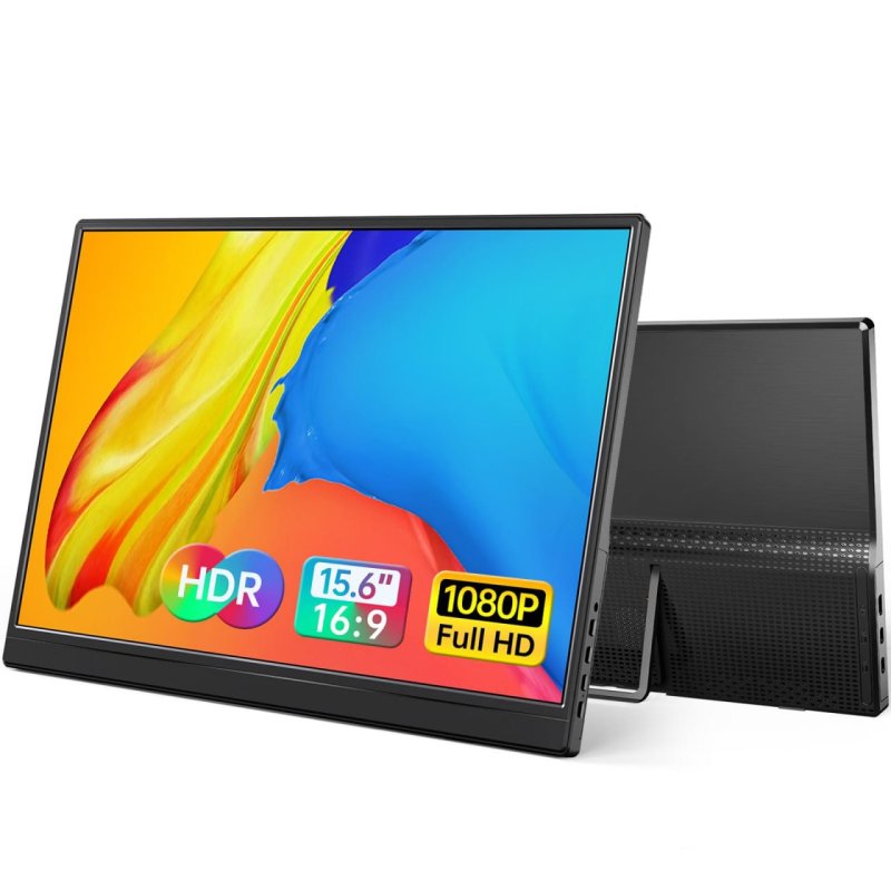 Yxk Monitor portátil de 15,6 polegadas 1080p USB-C HDMI ultrafino para viagem