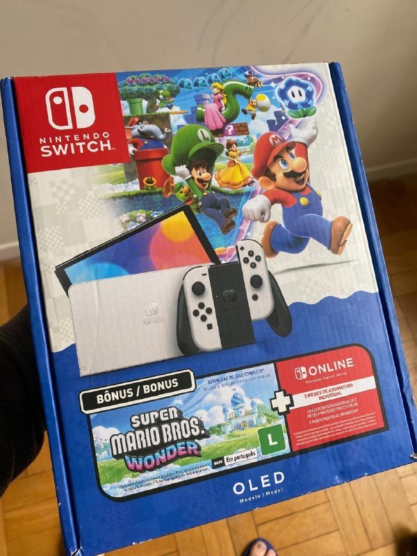 Bundle Nintendo Switch OLED + Super Mario Bros. Wonder + 3 Meses de Assinatura Nintendo Switch Online