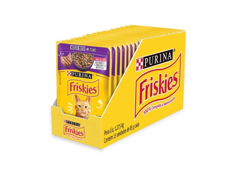 Pack Nestlé Purina Friskies Ração Para Gatos Adultos Com 15 Sachês 85g