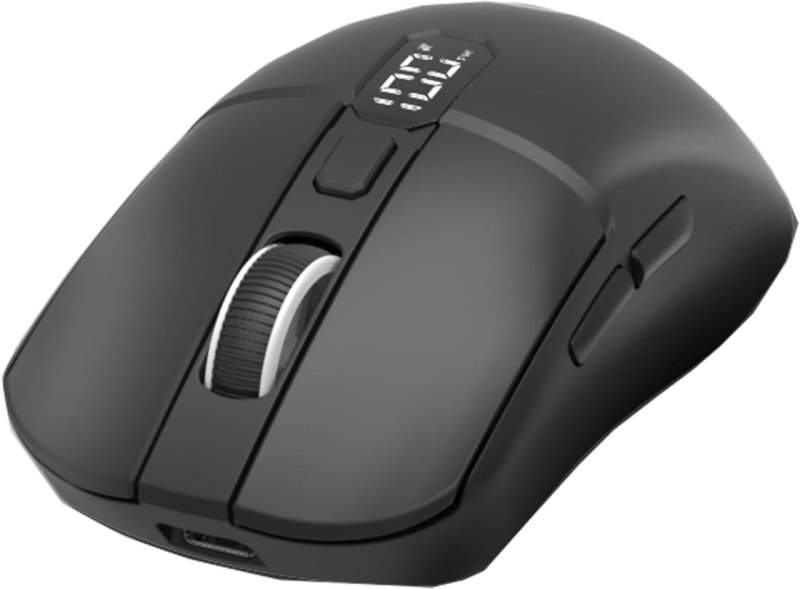 Mouse Sem Fio M30, 3 Modos (Bluetooth 5.2 + 2.4GHz USB), Tela LED, Recarregável Tipo-C