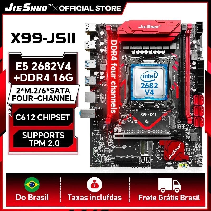 Kit X99 Jieshuo JS11 + Xeon E5 2680 V4 + 16GB DDR4