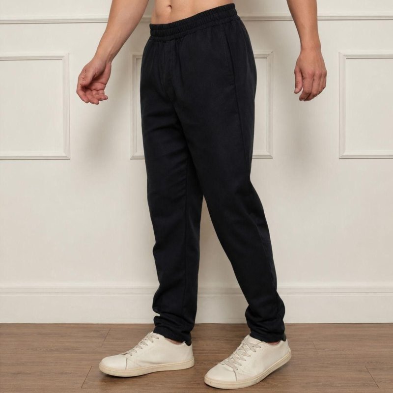 Calça Linho Masculino Social Casual C/bolsos Tecido Premium