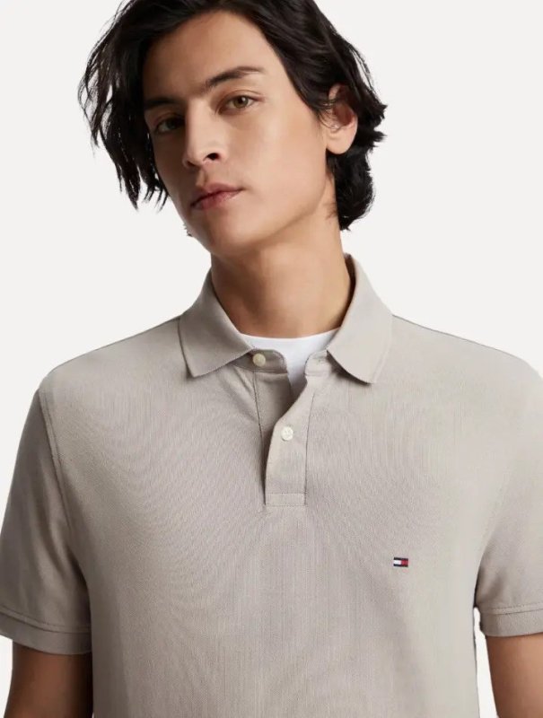 Camisa Polo Masculina Original Tommy Hilfiger Gelo Algodão