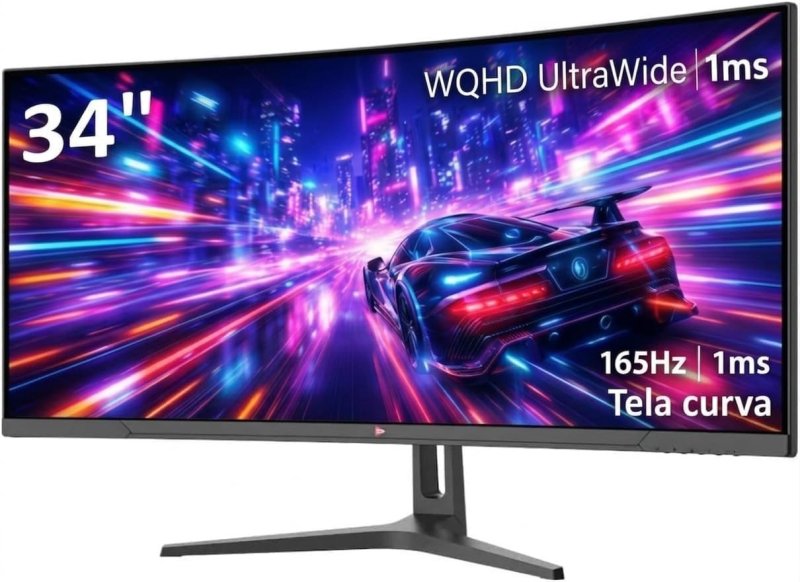 Monitor Gamer Curvo UltraWide 34" 165Hz 1ms, Curvatura R1500, WQHD 3440x1440