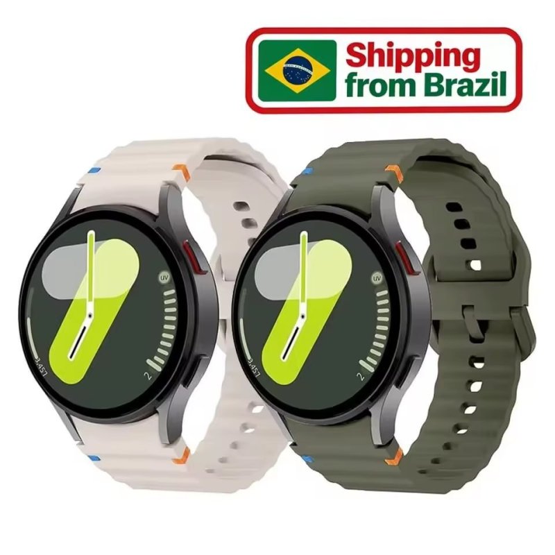 Pulseira Esportiva de Silicone Original para Samsung Galaxy Watch 7/FE/6/5 Pro/Classic 44mm 40mm