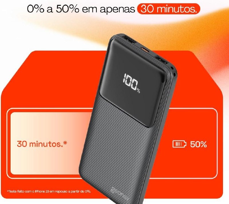 Geonav Power Bank 10.000mAh 20W Preto