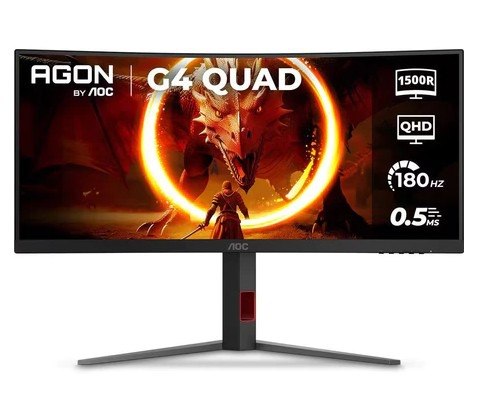 Monitor Gamer AOC Curvo U34G4C/57 WQHD/180Hz/ de 34"