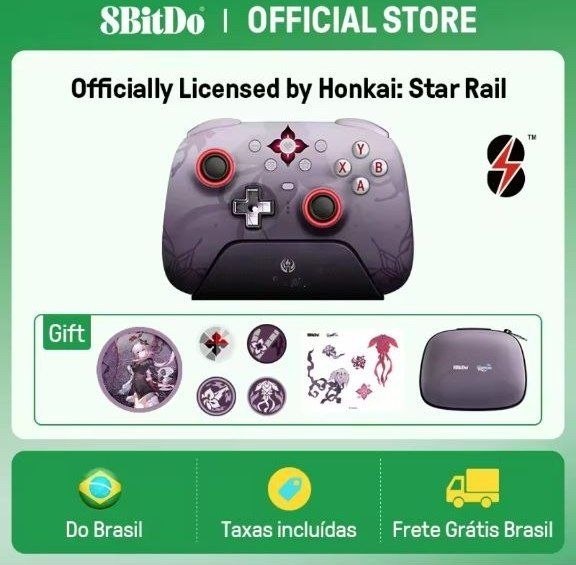 Controle Sem Fio 8BitDo Ultimate 2 para PC e Android - Evernight (Licenciado Oficialmente por Honkai: Star Rail)