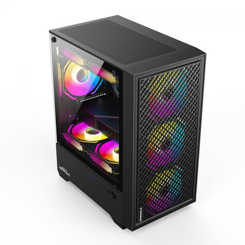 Gabinete Gamer Ninja Tessen, Mid Tower, Vidro Temperado, M-ATX, 3 Fans